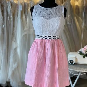 Lilly Pulitzer Alicia dress pink seersucker 8